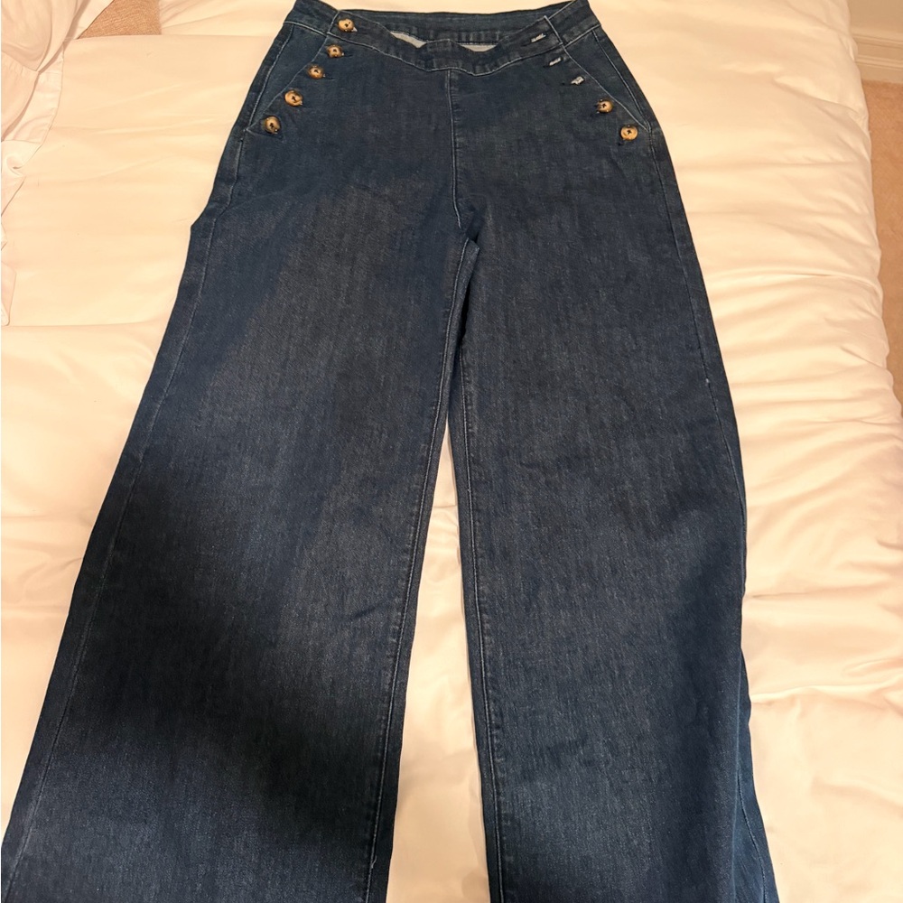 Women's Blue Wide-Leg Jeans